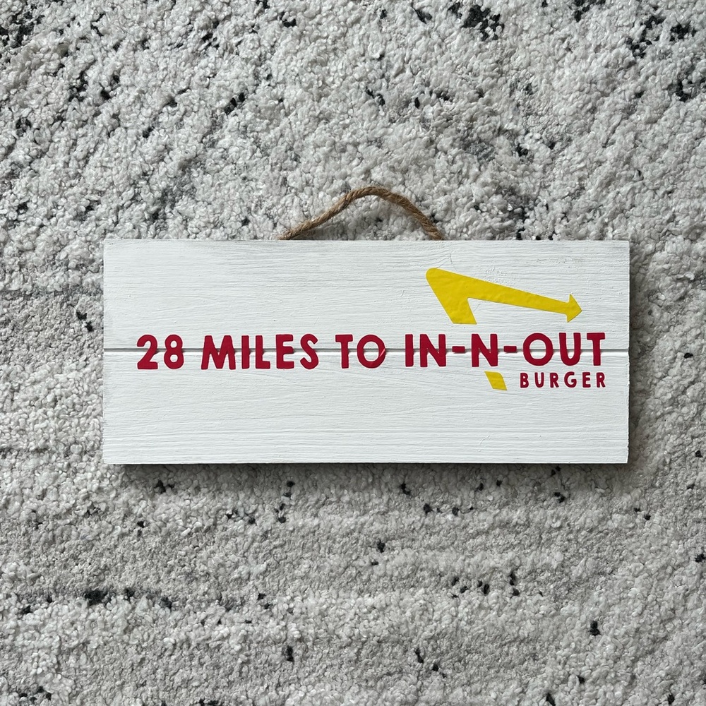 In-N-Out Burger Sign with Red and Yellow Text